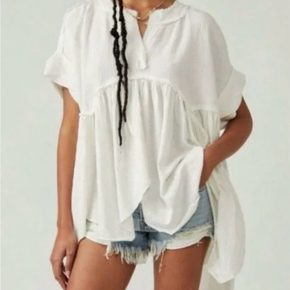 We The Free White babydoll Tunic Top